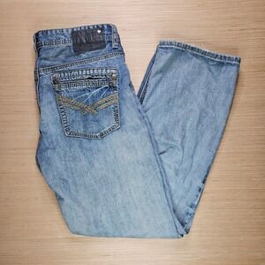 Axel Treadwell Jeans Men 32x32 Fits 32x30 Blue Relaxed Straight Leg Denim Pants